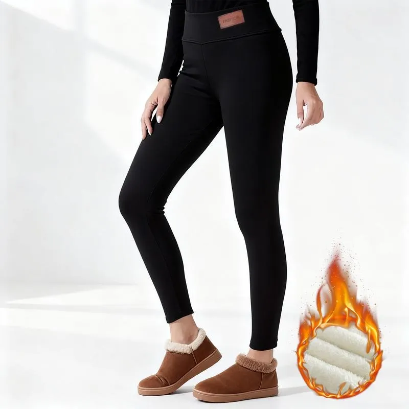 Women Winter Warm Thick Leggings Fleece Lined Stretchy Soft Thermal Sherpa Pants