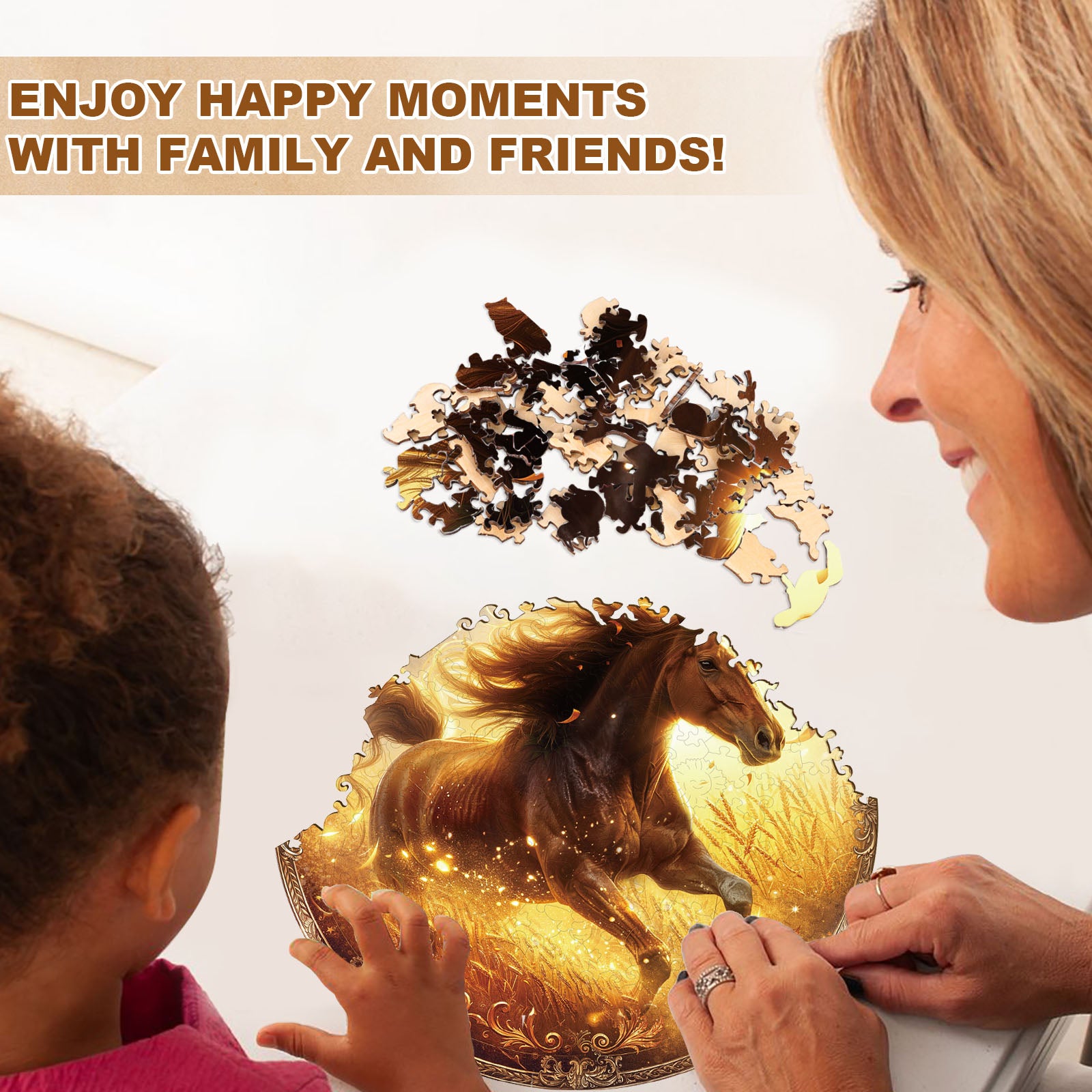 Wheatfield Gallop Wooden Jigsaw Puzzle