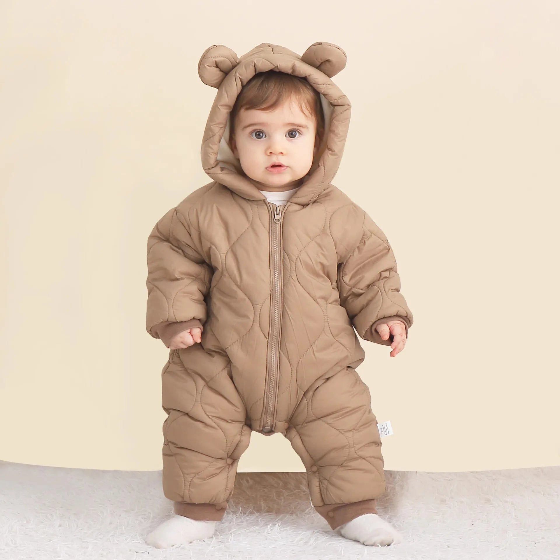 Winter Hooded Baby Romper
