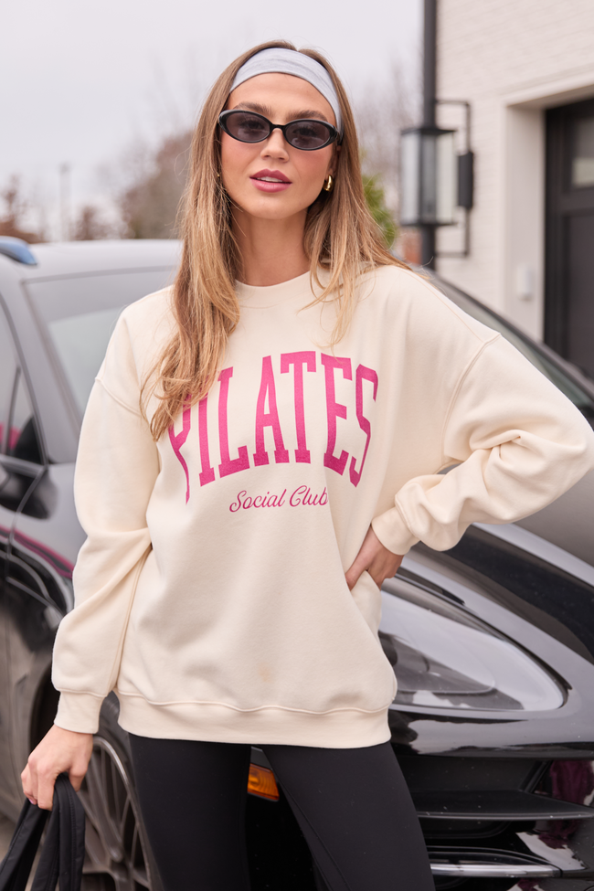 Pilates Cream Graphic Sweatshirt