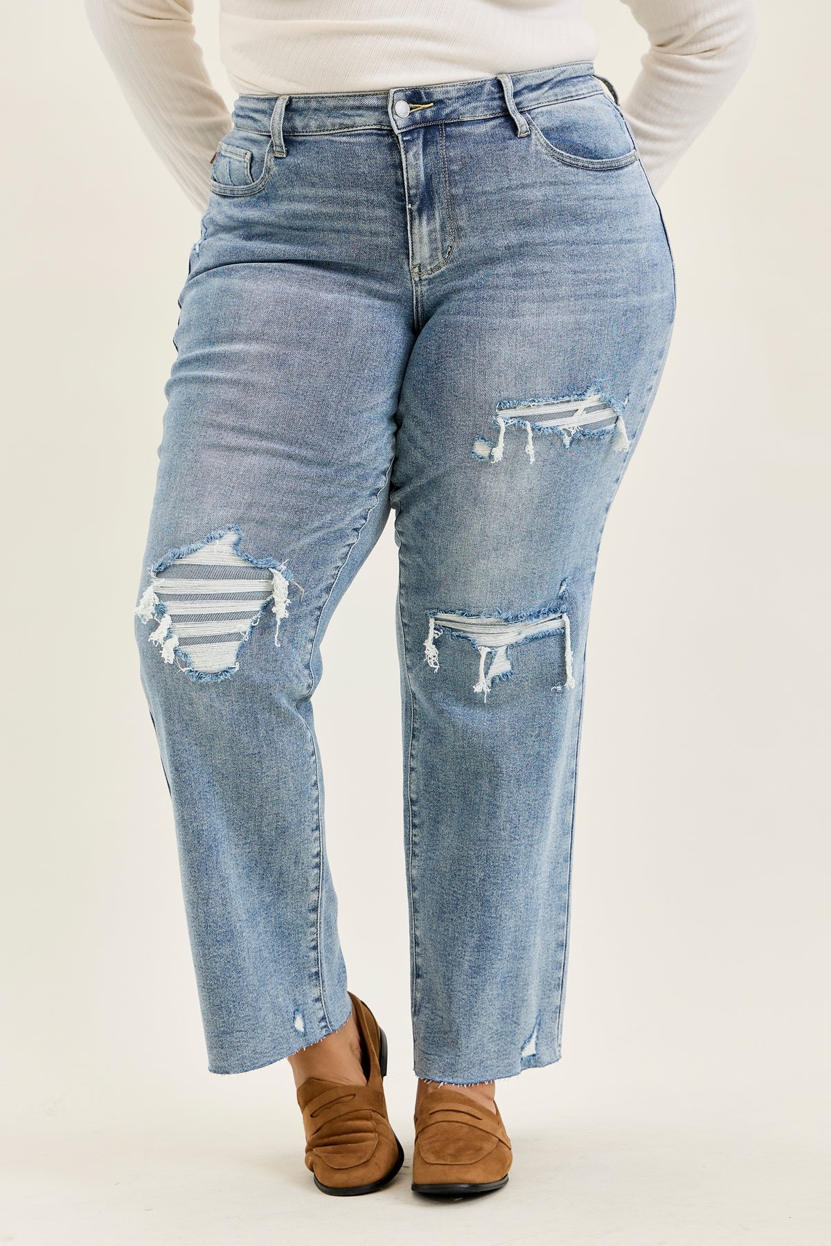 Brenda Retro 90s Destructed Straight - PLUS
