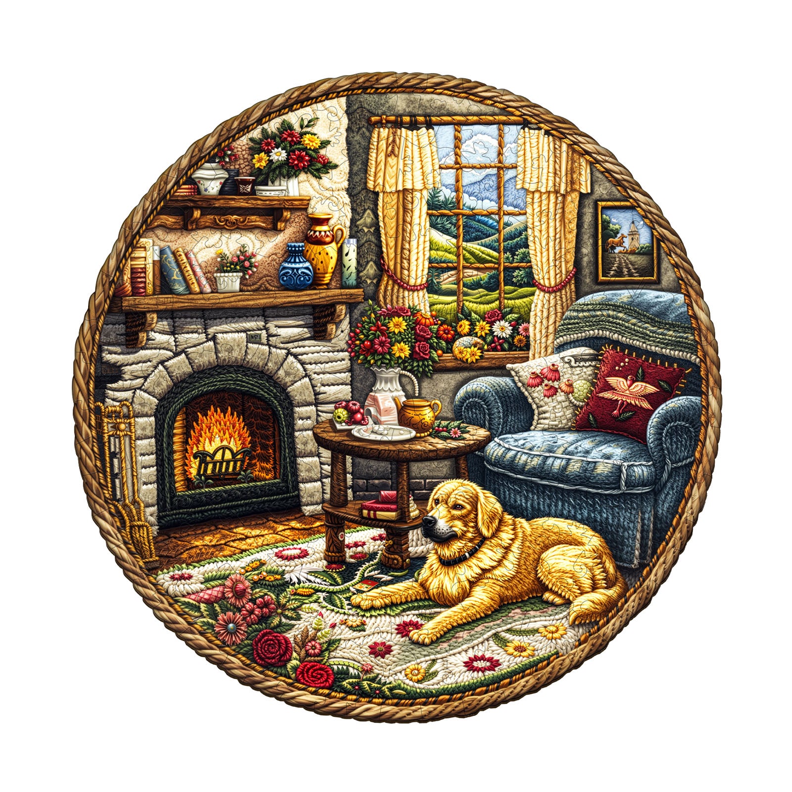 Knitted Room Wooden Jigsaw Puzzle