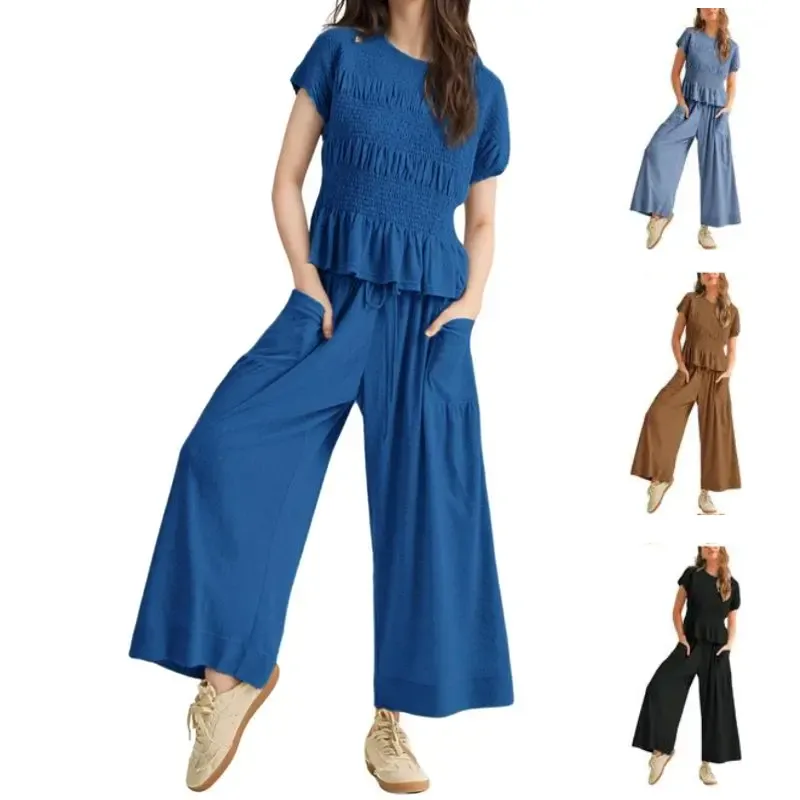 Women's Casual Pocket Two-Piece Set