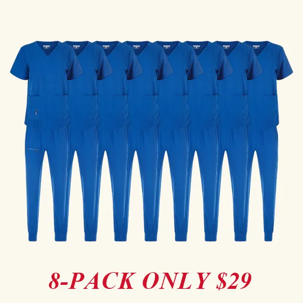 Women's elastic solid color V-neck nursing suit