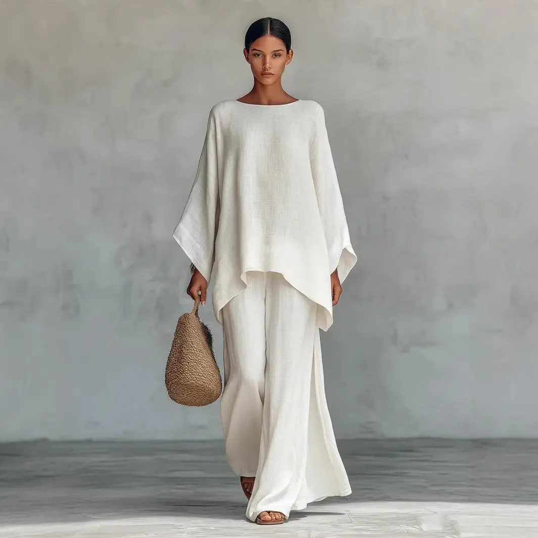 Boho Linen Two-Piece Set – Breezy Vacation Outfit