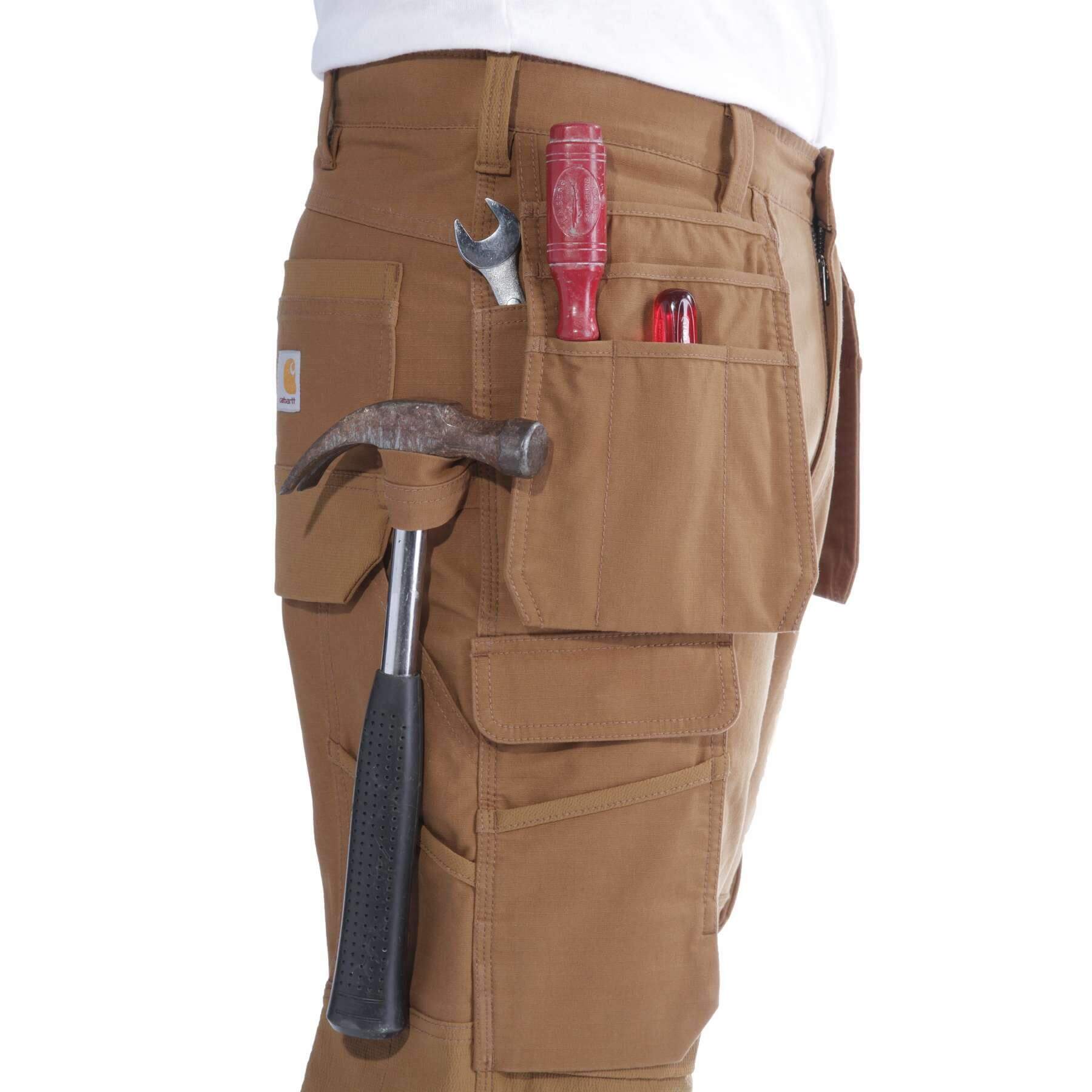 CHT Steel Relaxed Fit Double Front Multi-Pocket Cargo Trousers 103337 Brown