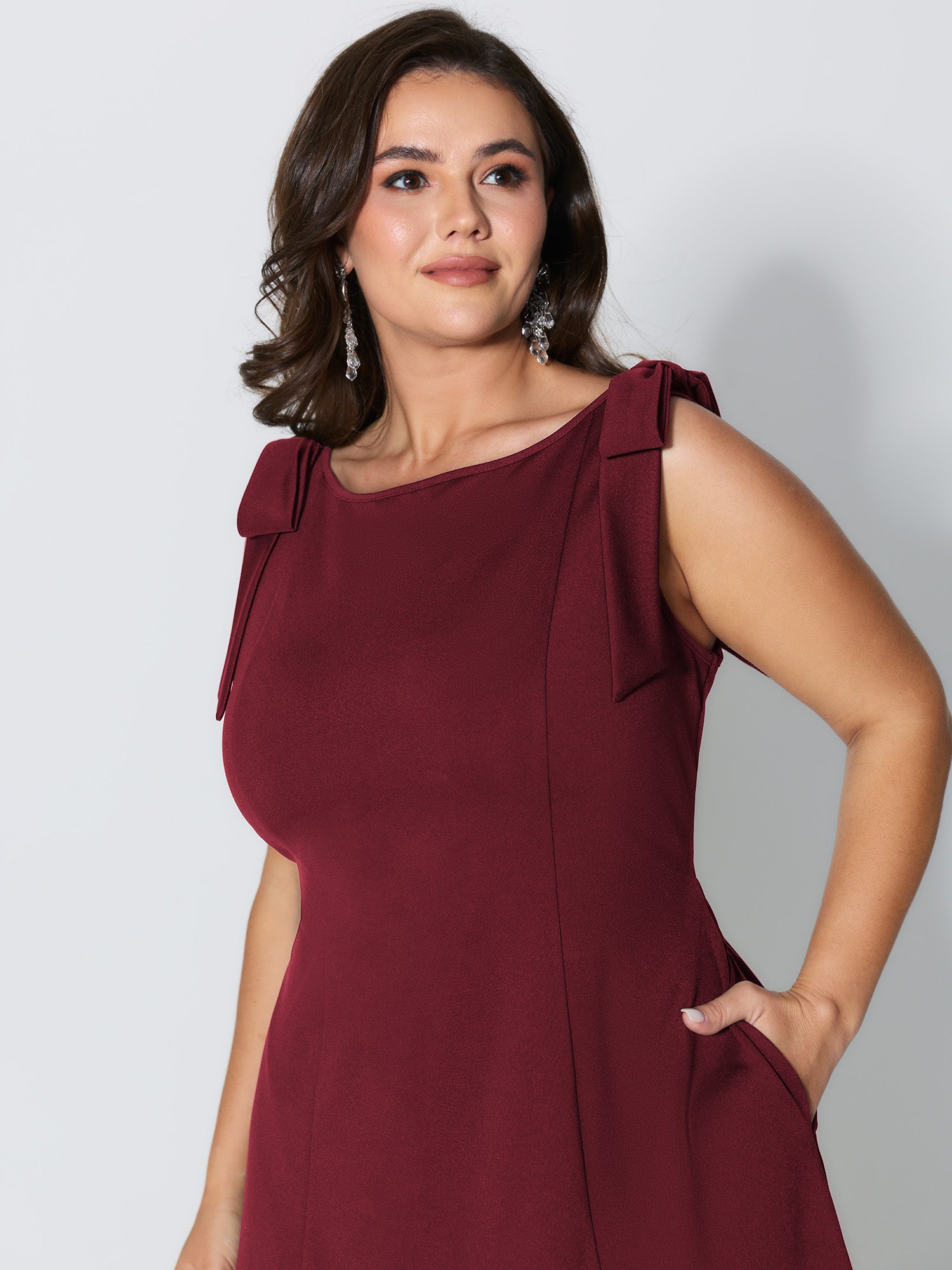 Shoulder Tie Sculpting Bodice Mini Dress