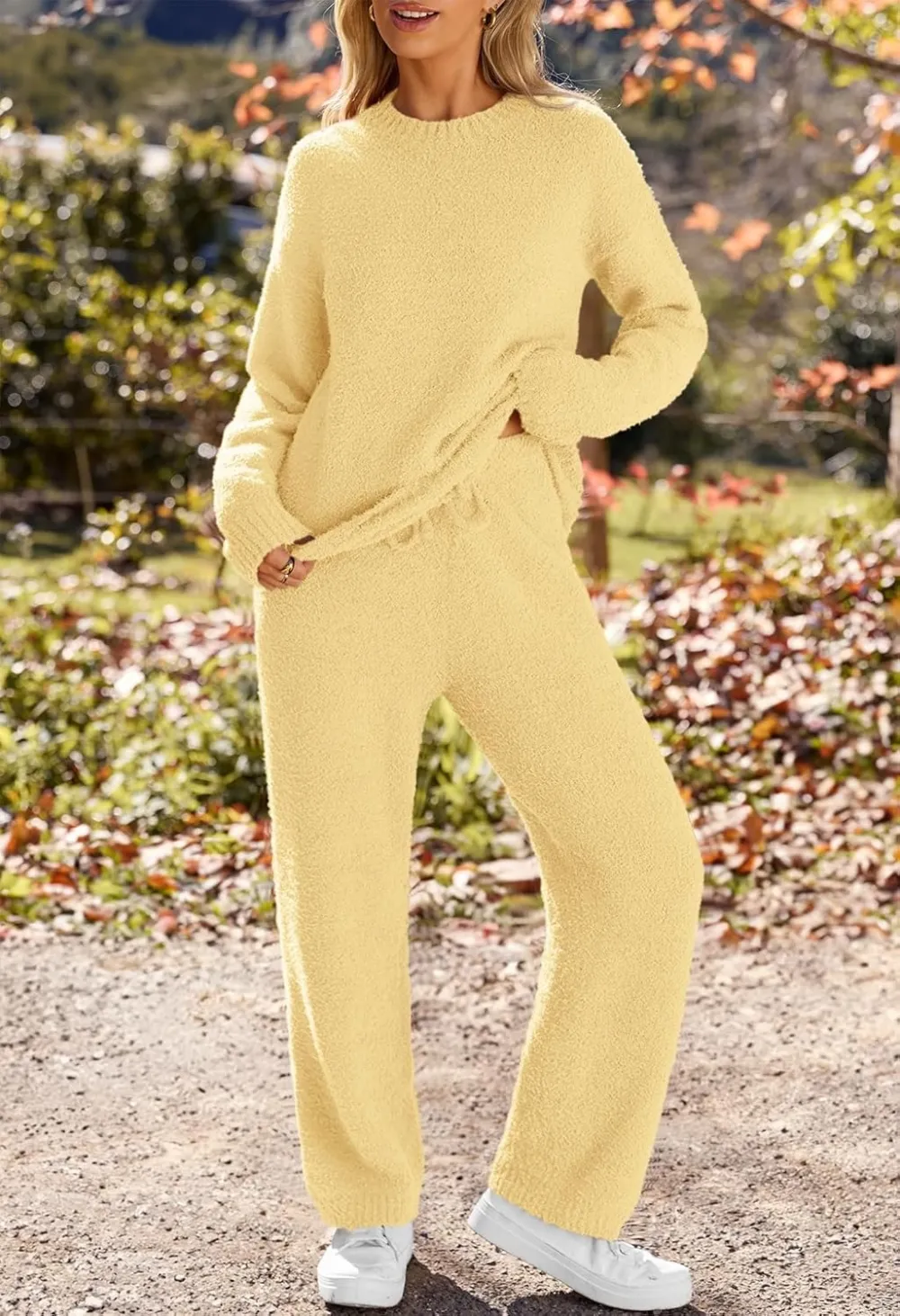 Womens Pajama Sets 2025 Fall Lounge Sweater Set