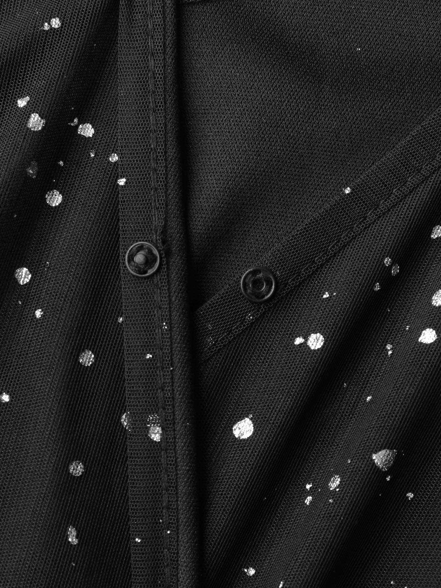 Sparkly V Neck Sheer Belted Wide Leg Jumpsuit