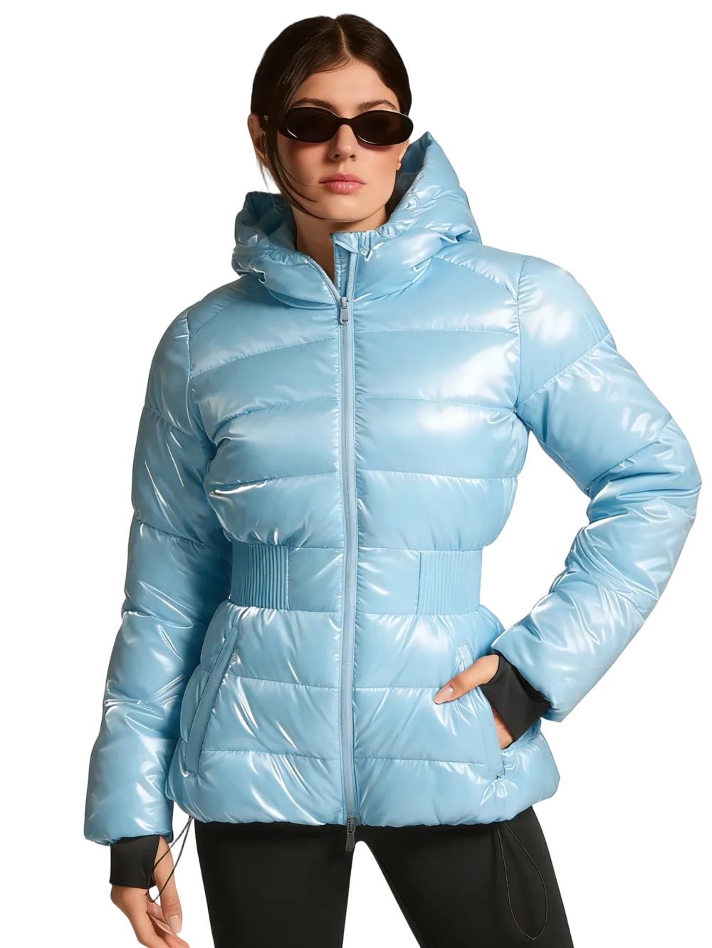 Shiny Water-Repellent Lightweight Puffer Jacket