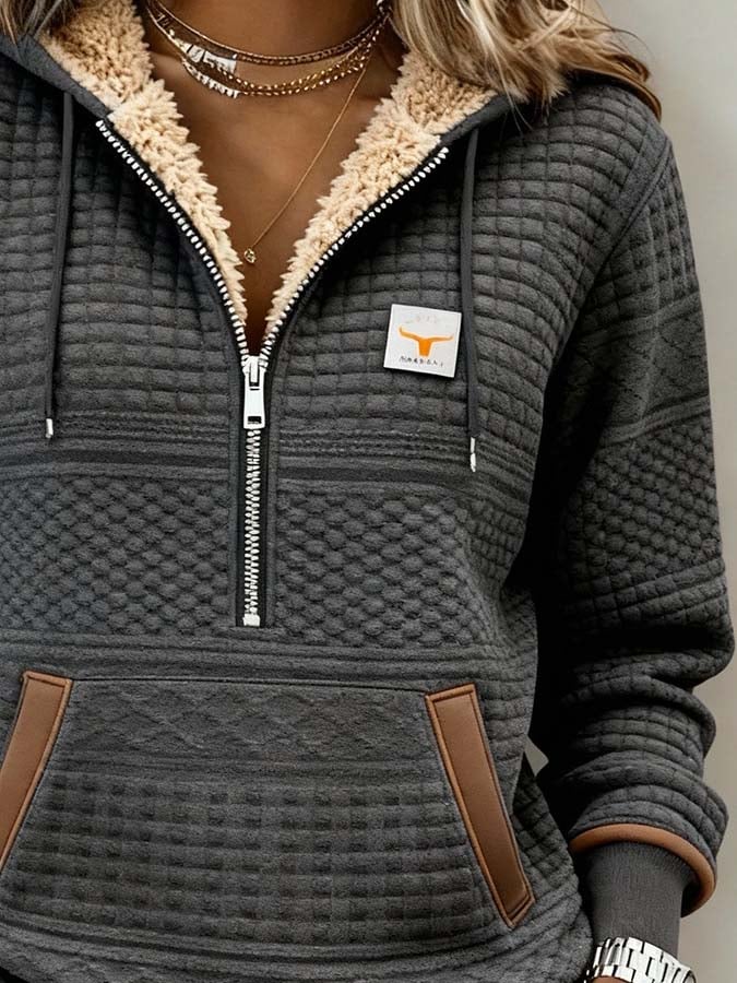 Women'S Casual Printed Zipper Sweatshirt