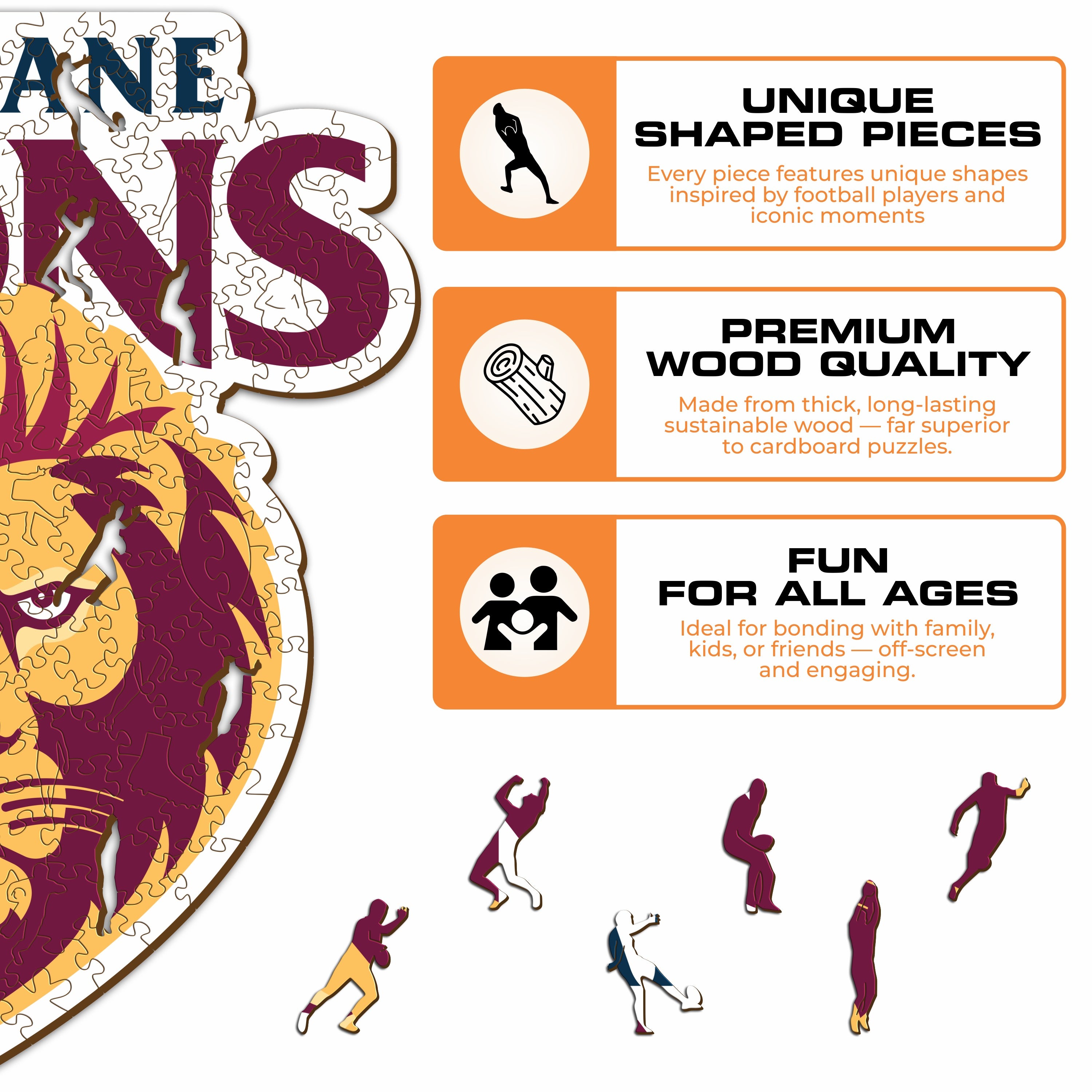 Brisbane Lions Logo - Wooden Puzzle