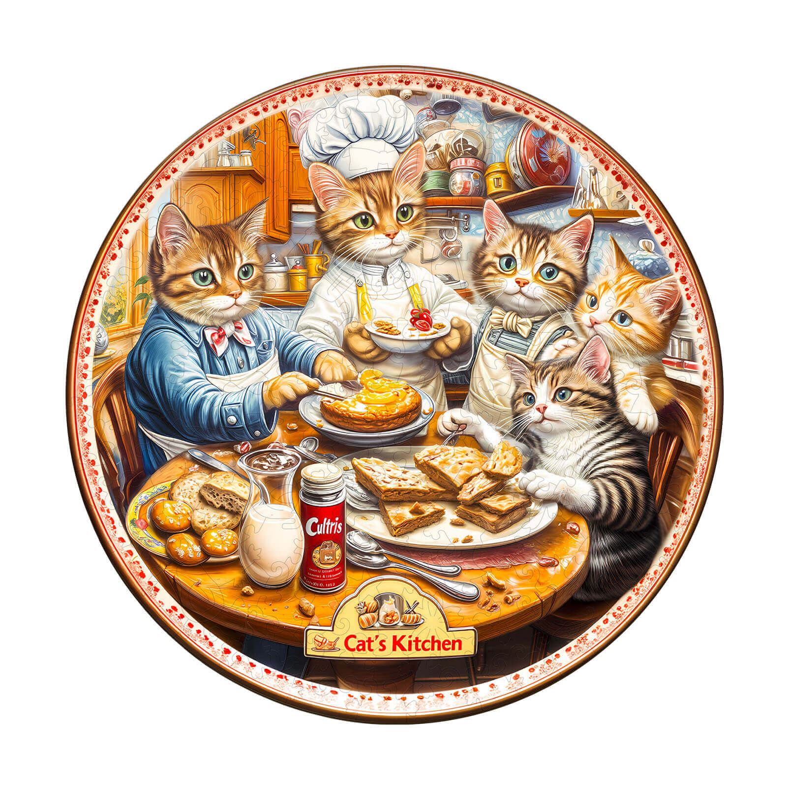 Cat's Kitchen Wooden Jigsaw Puzzle