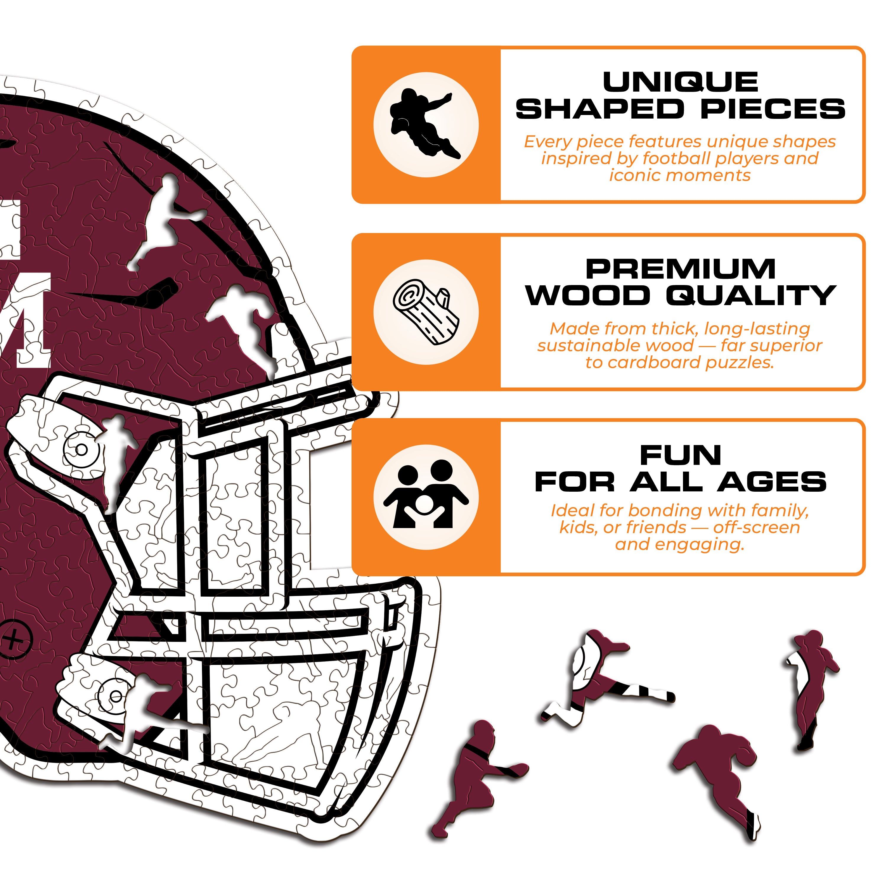 Texas A&M University Helmet - Wooden Puzzle