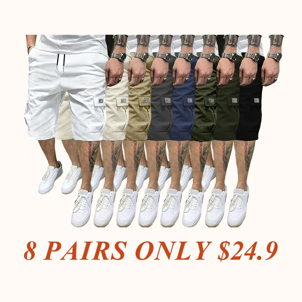 Men's Shorts Set - Slanted Pockets - Versatile Casual Wear