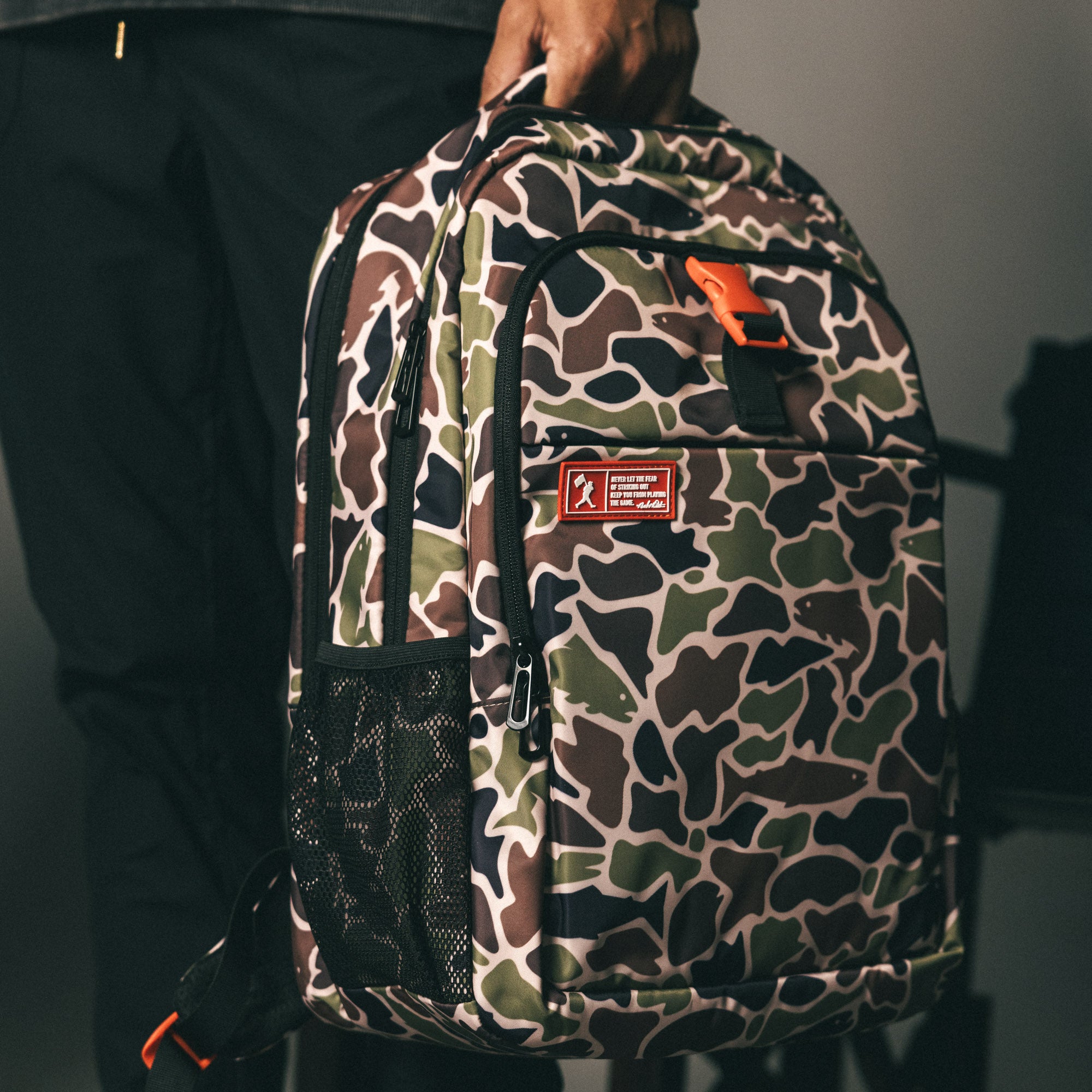Angler Camo No Fear Cap Clip Backpack