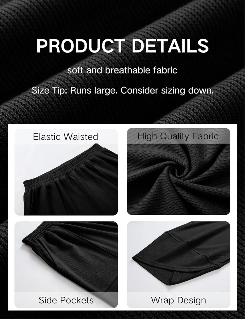 Women's Wide Leg Harem Pants Casual Palazzo Pants with Pockets High Waist Relaxed Fit