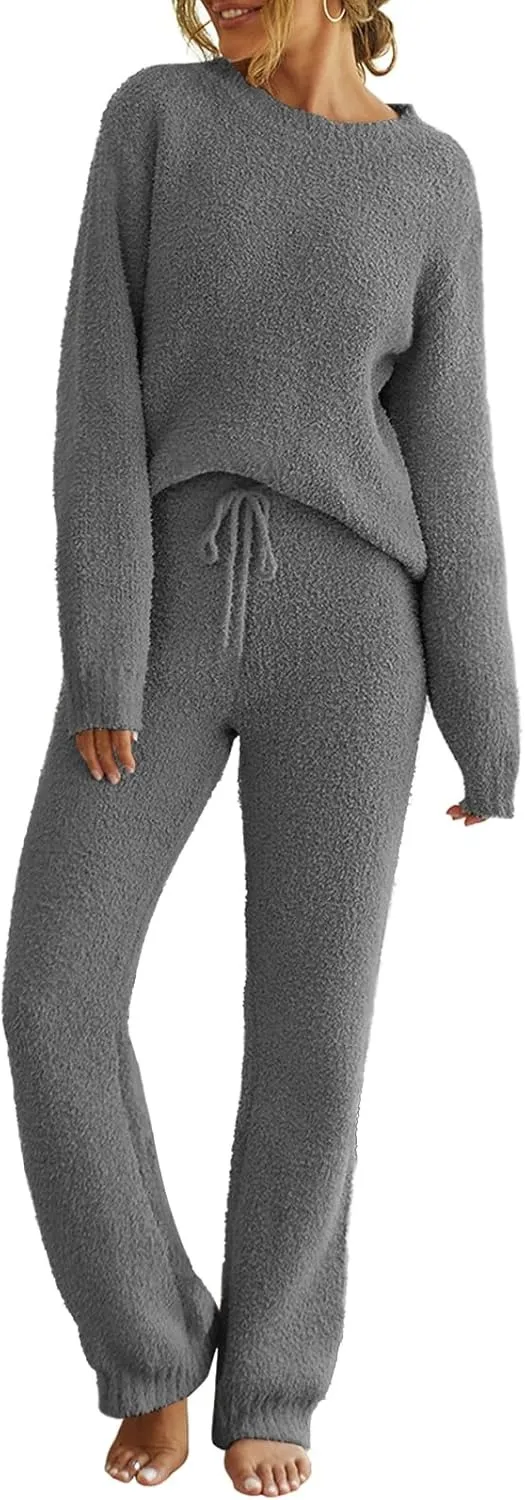 Womens Pajama Sets 2025 Fall Lounge Sweater Set