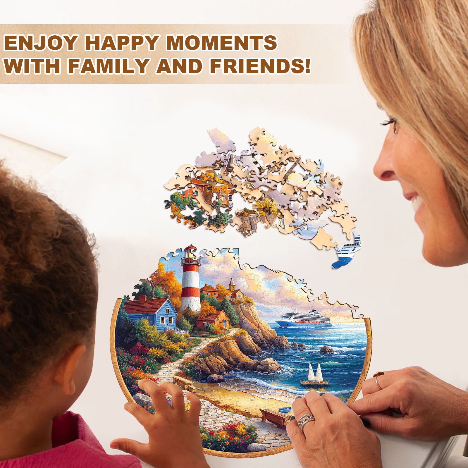 Lighthouse Cottage Wooden Jigsaw Puzzle