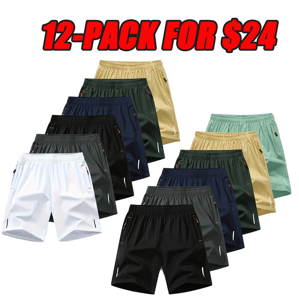 Men's 6-piece set shorts for men Summer men's casual quick drying shorts, sports and casual jogging