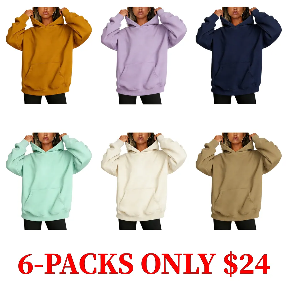 Women's loose-fitting hooded sweatshirt, a comfortable and warm winter sweater, and a stylish autumn top.