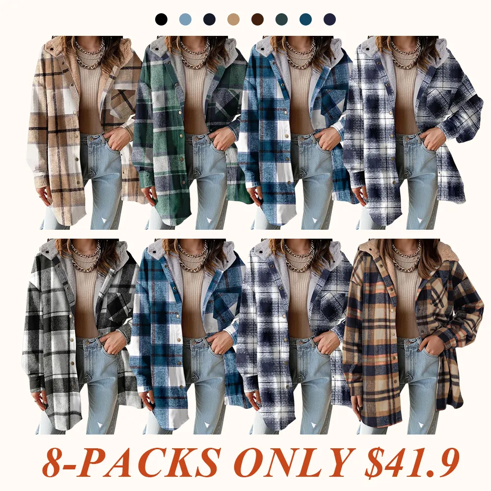 Women's Flannel Hooded Plaid