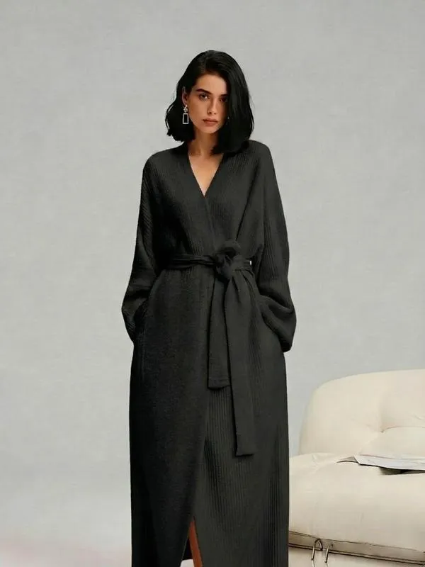 Women's Double-Sided Fleece Robe|Thickened Long Plush Loungewear
