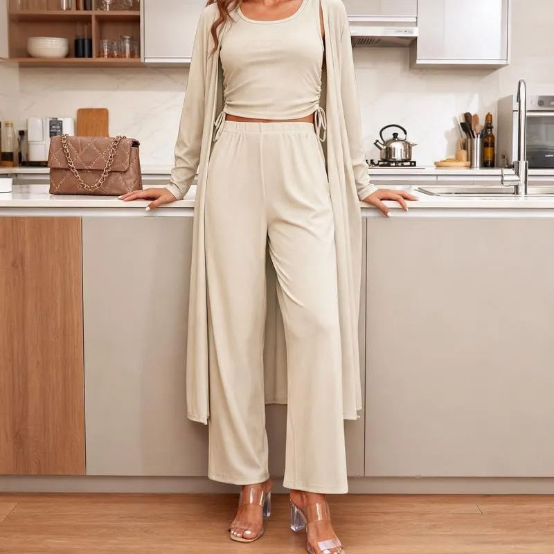 Women's Lightweight Sleepwear 3-Piece Set Sportswear