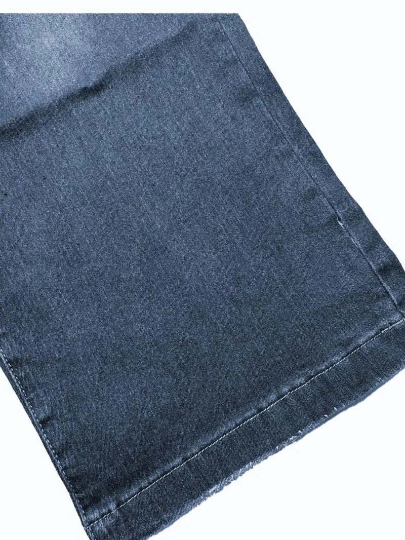 Solid Color Wide Leg Stretchy Jeans, Casual Comfy Denim Stretchy Jeans for Daily Wear, Women's Bottoms for All Seasons