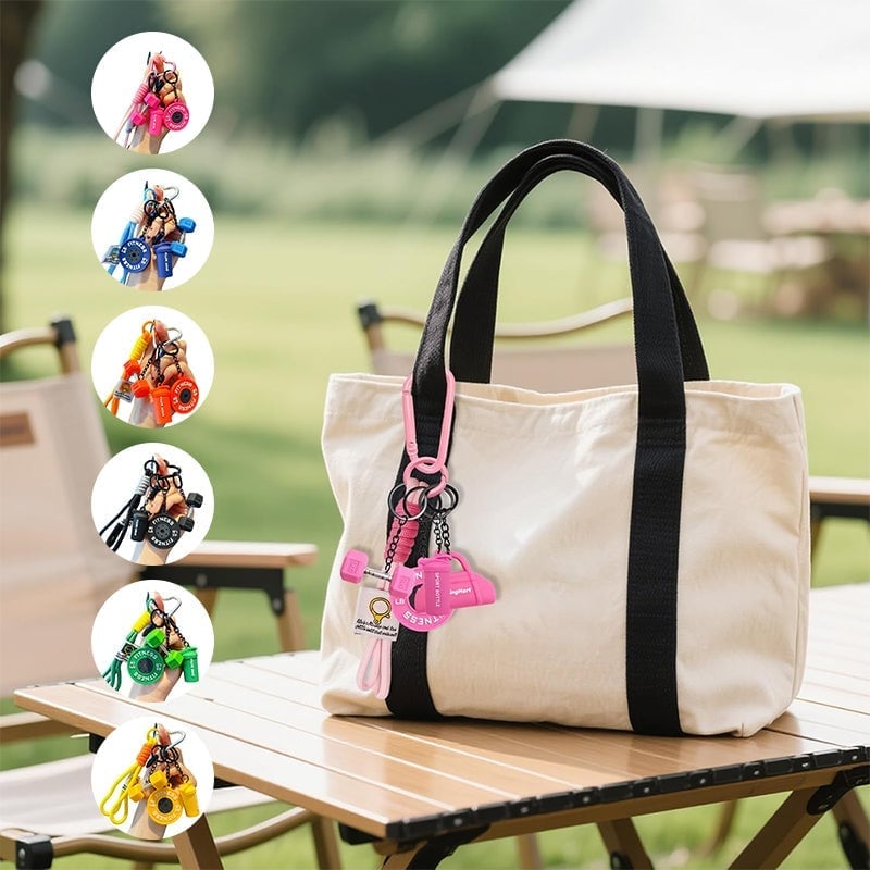 Creative Mini Gym Barbell Plate Keychain