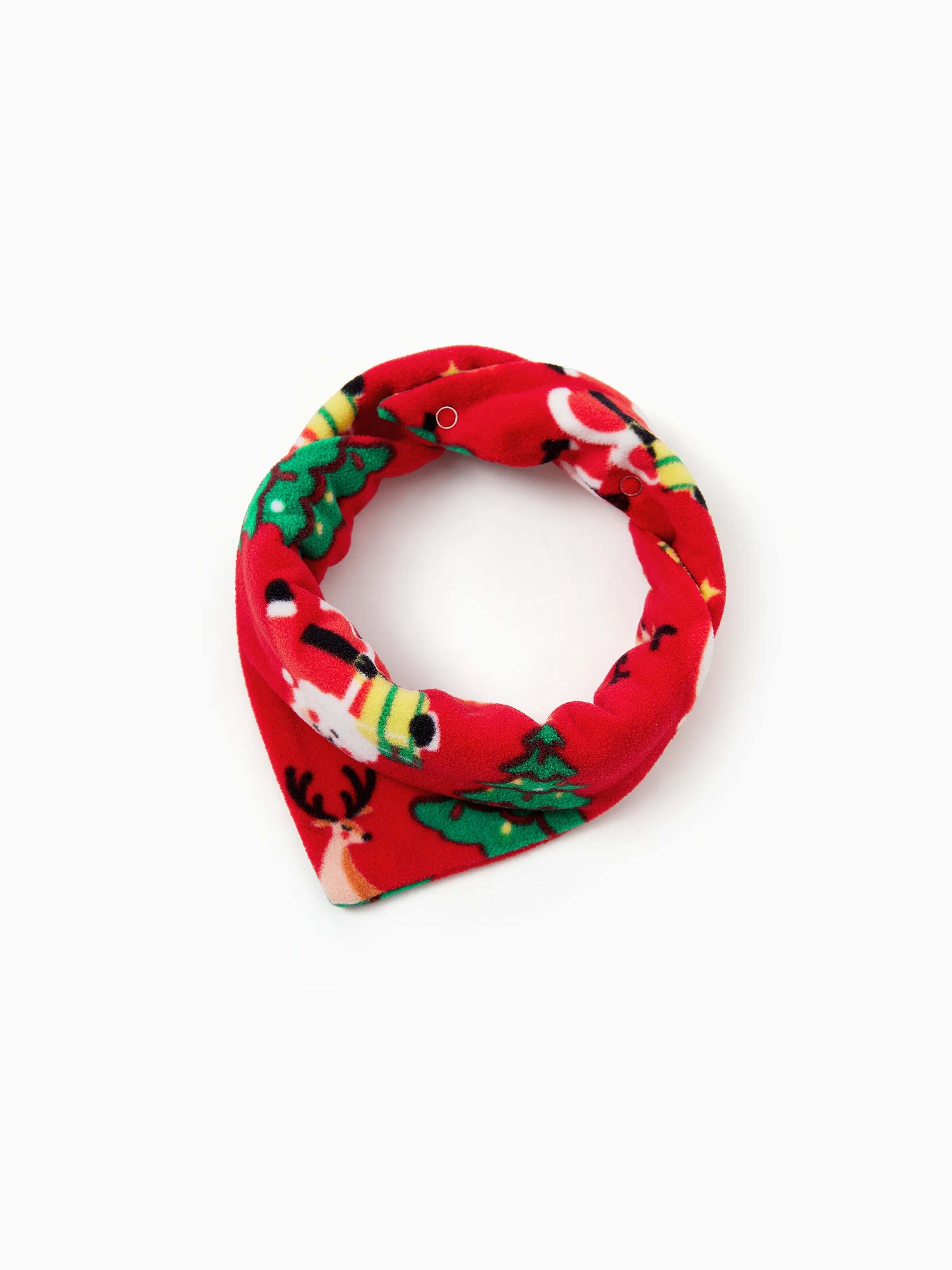 Christmas Matching Family Pajamas Set Santa Claus and Christmas Tree Print Red Fleece PJS with Christmas Socks Red