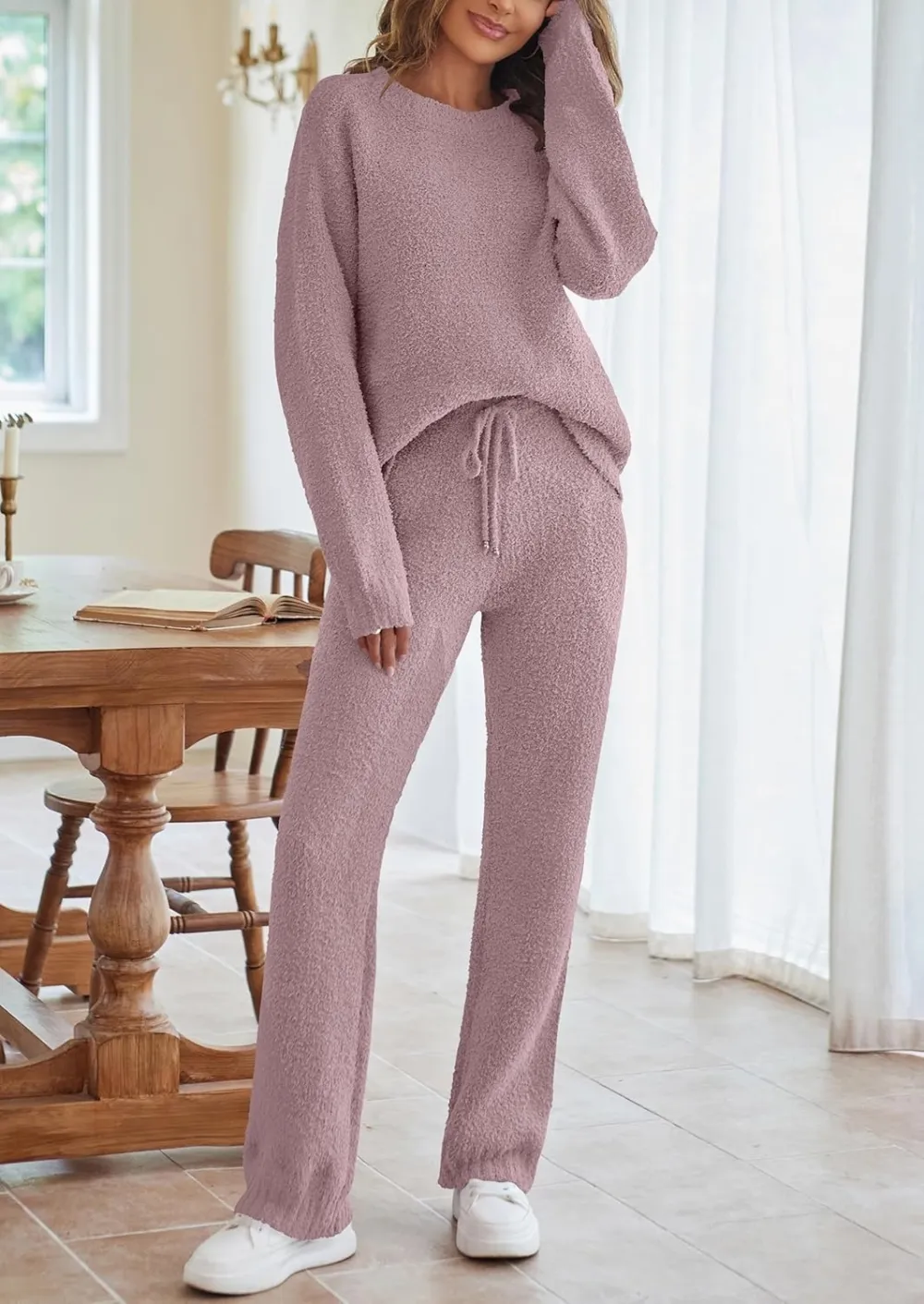 Womens Pajama Sets 2025 Fall Lounge Sweater Set