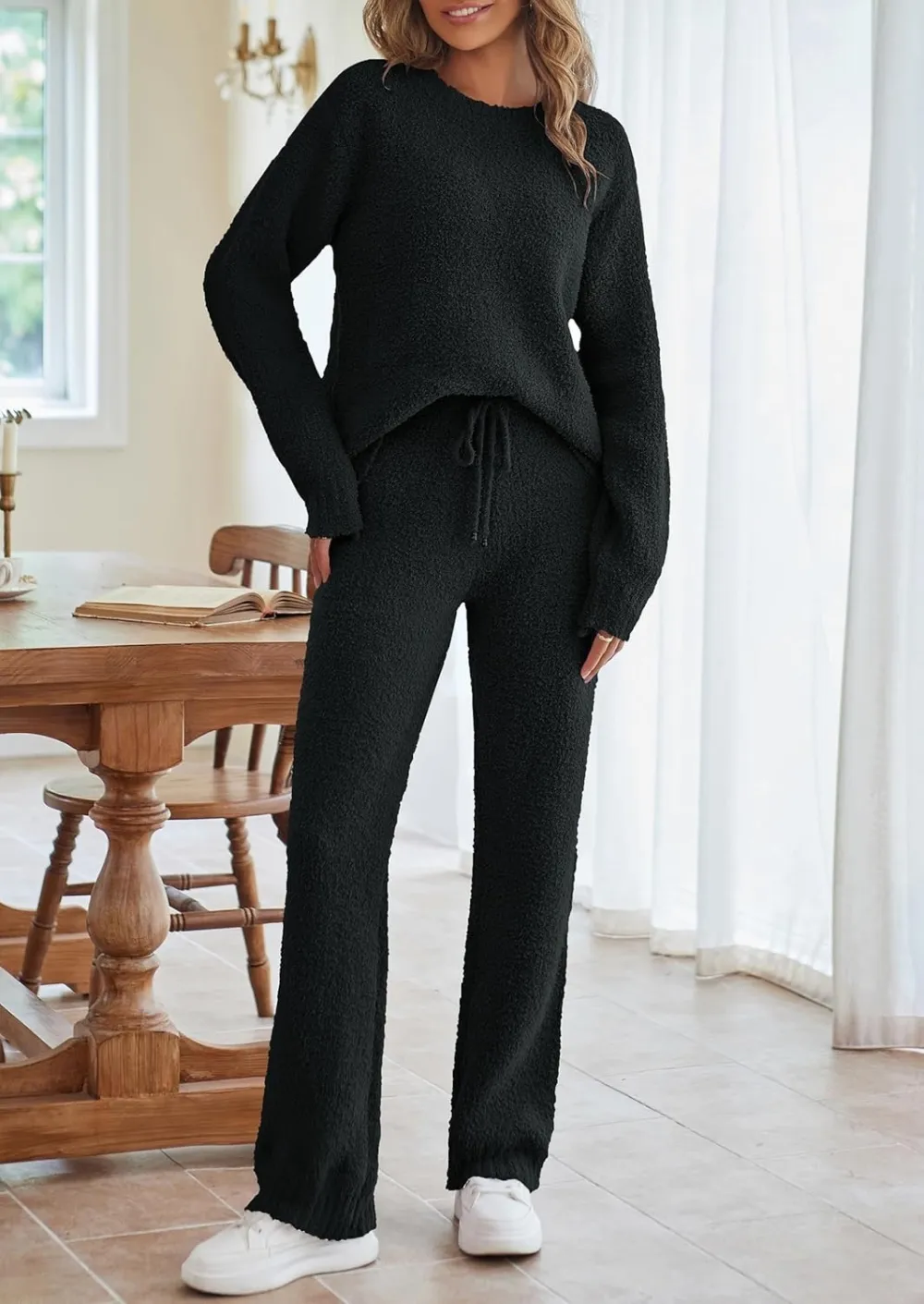 Womens Pajama Sets 2025 Fall Lounge Sweater Set