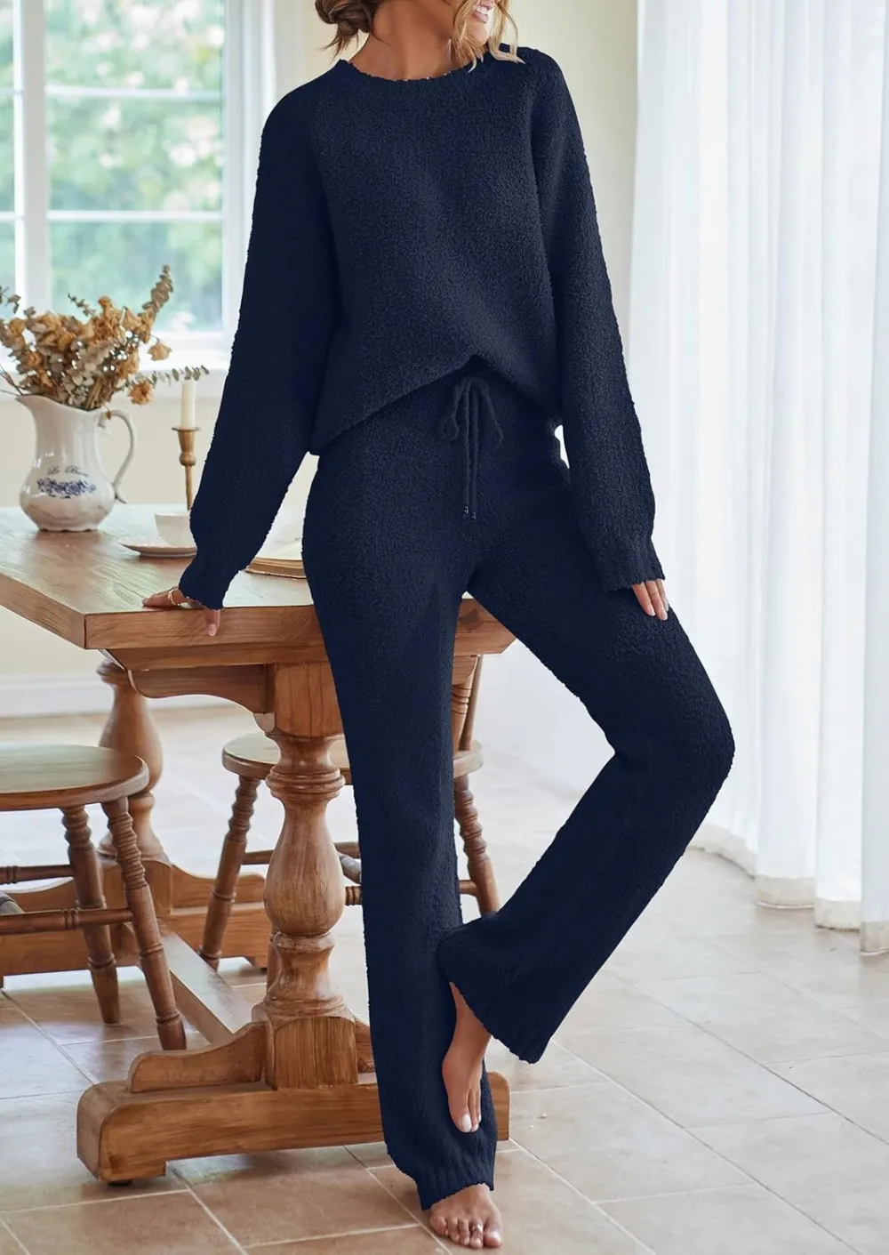 Womens Pajama Sets 2025 Fall Lounge Sweater Set