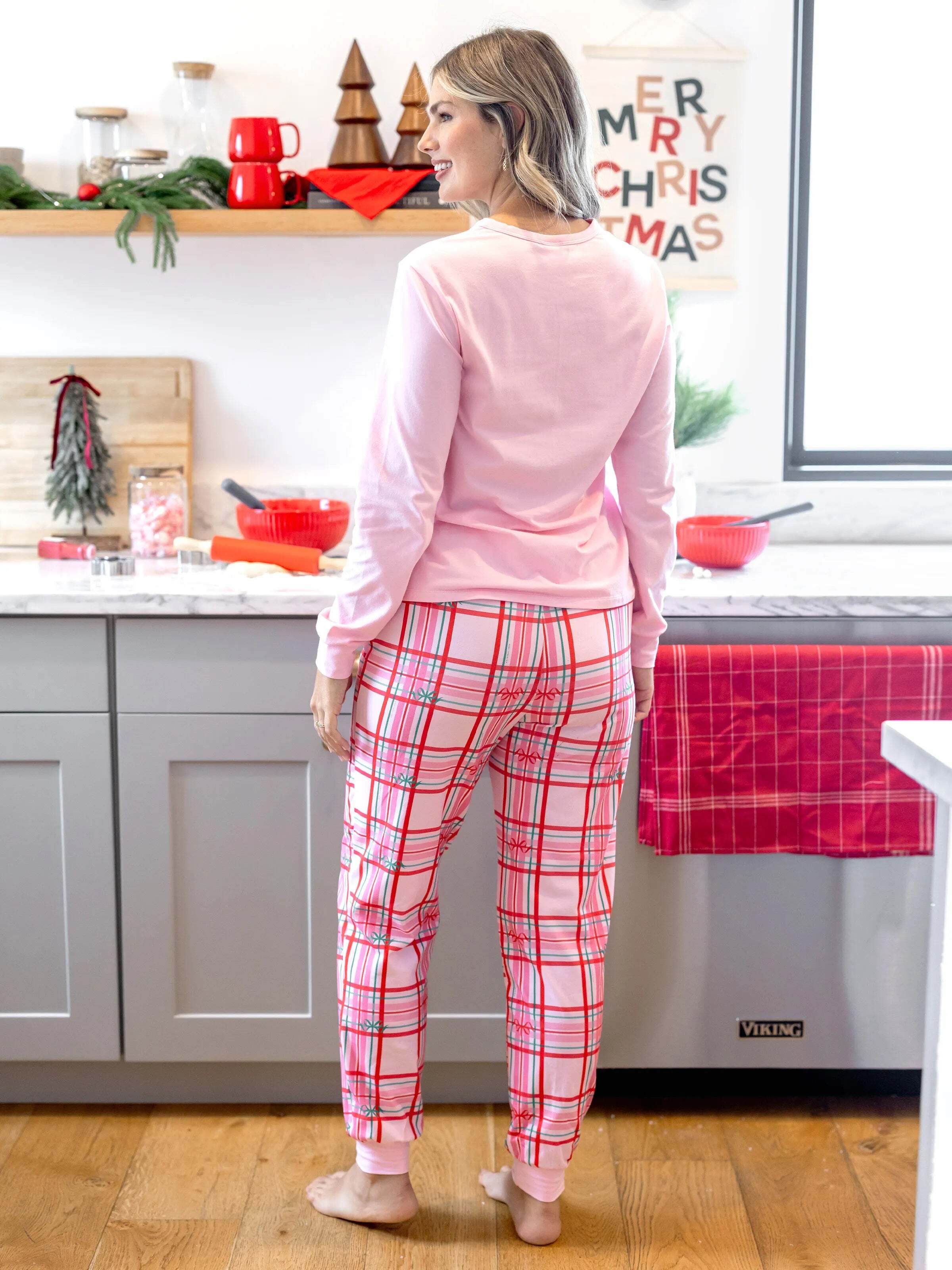 Barbie Christmas Mommy and Organic Cotton Snug-fitting Pajamas Set Pink