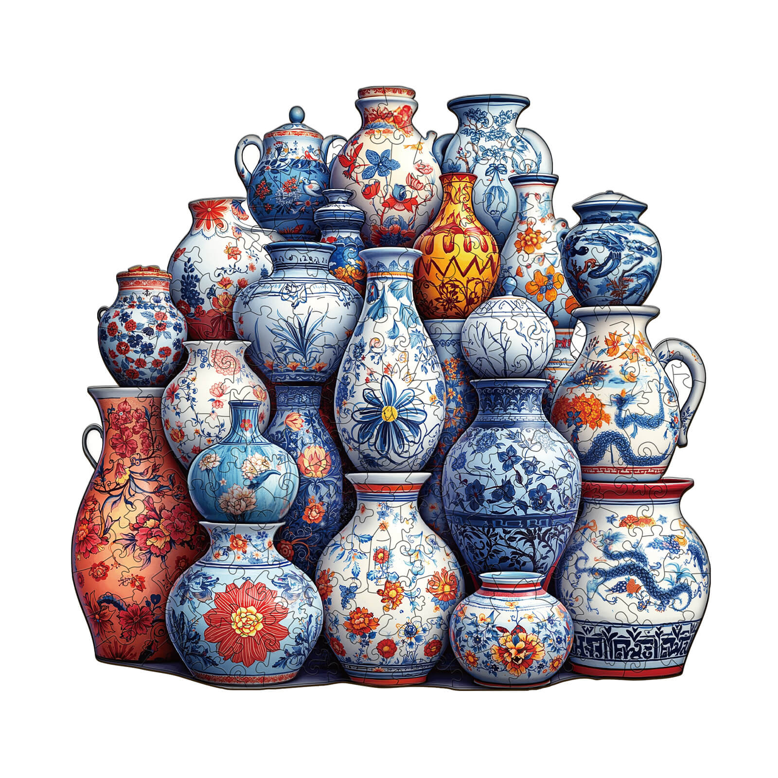 Blue and white porcelain Wooden Jigsaw Puzzle