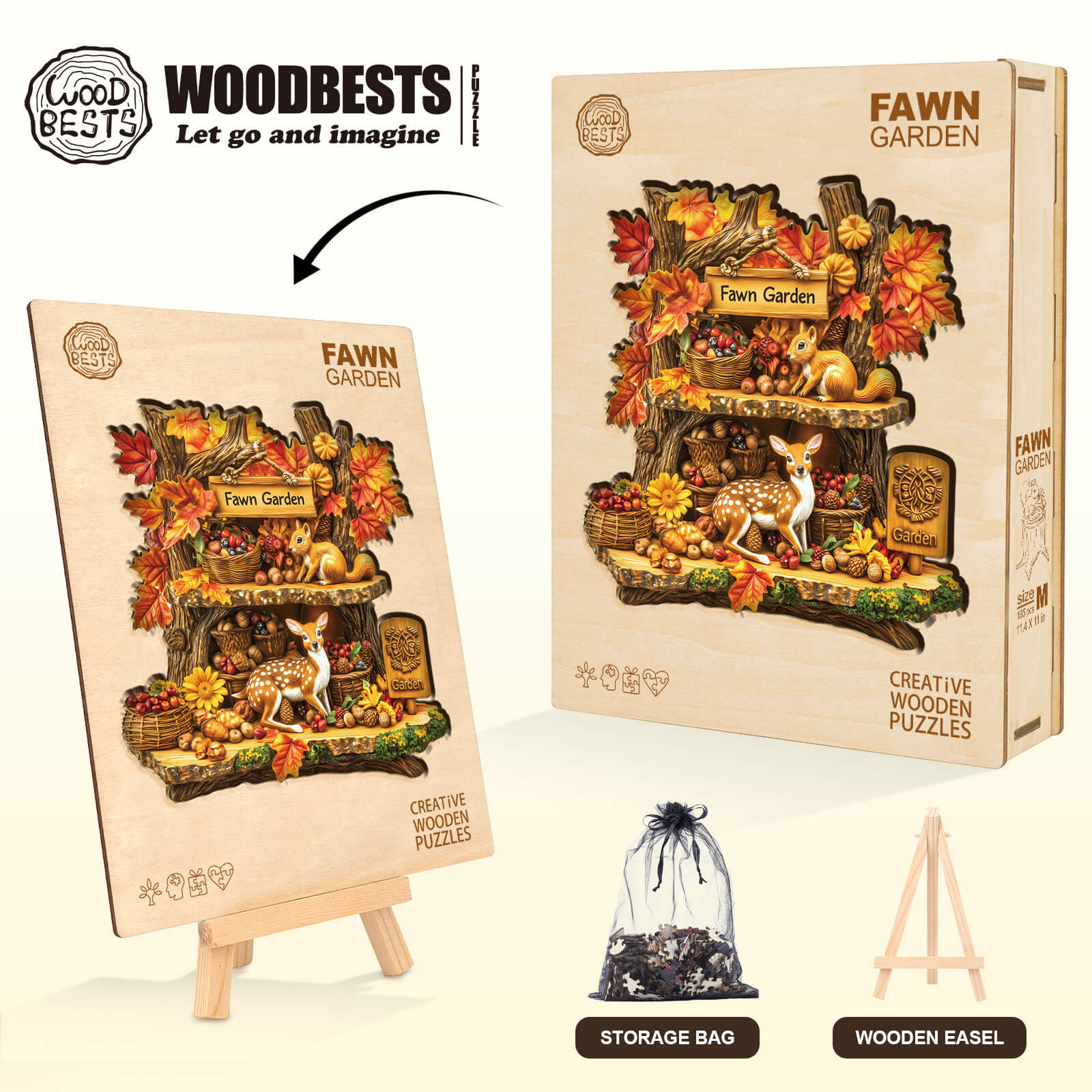 Fawn Garden Wooden Jigsaw Puzzle