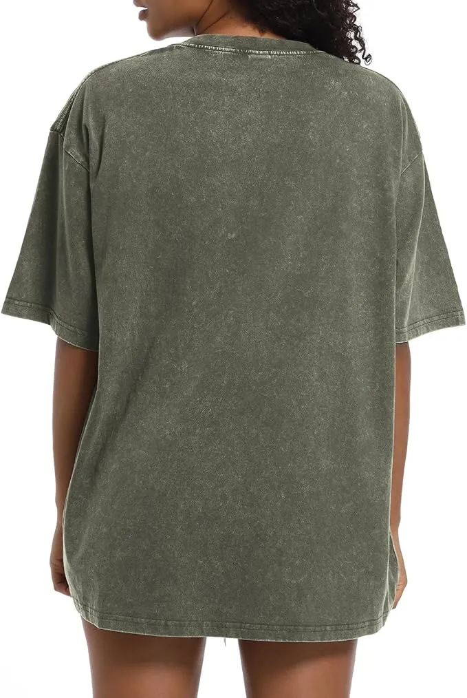 Acid Wash Women's Oversized Cotton T-Shirt