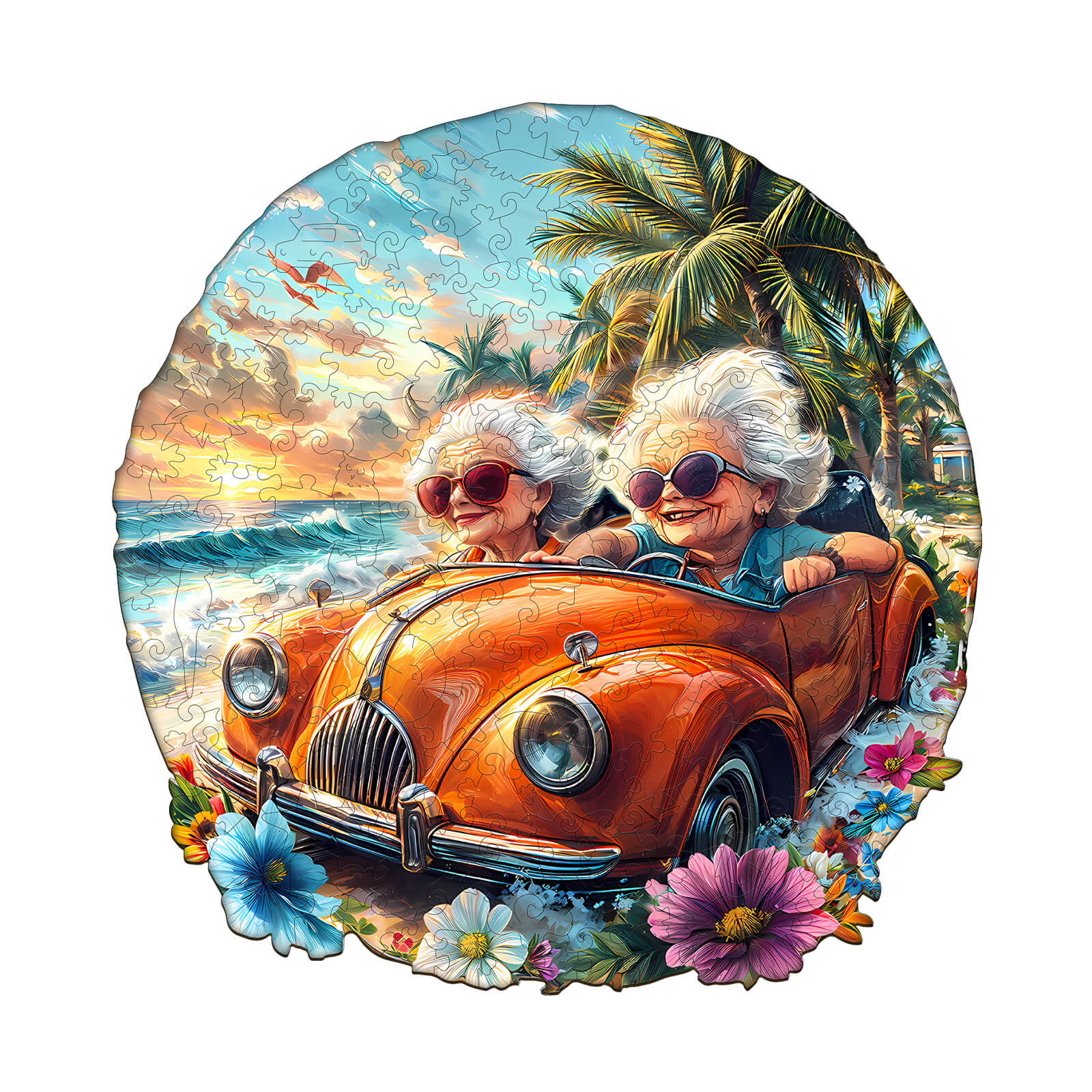 Happy grandma-2 Wooden Jigsaw Puzzle