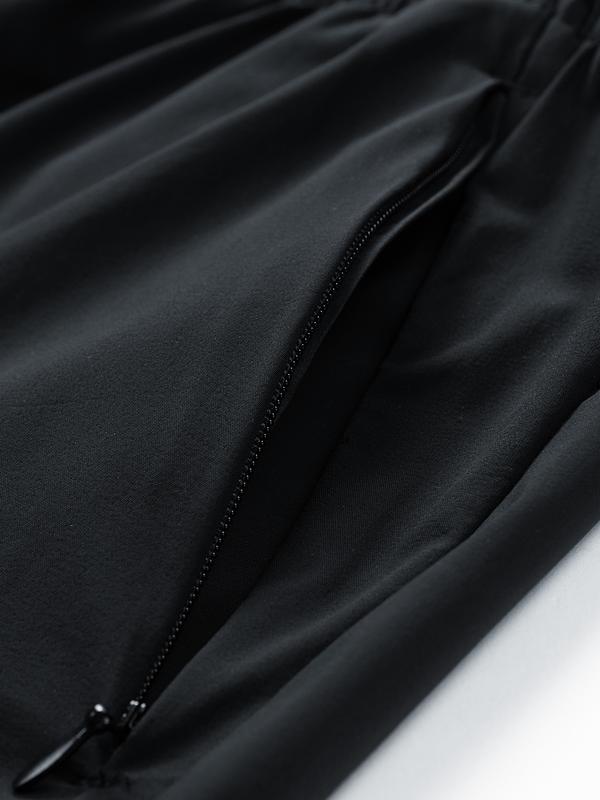 Men's Zipper Pocket Shorts, Regular Fit Casual Drawstring Waist Shorts for Daily Outdoor Wear