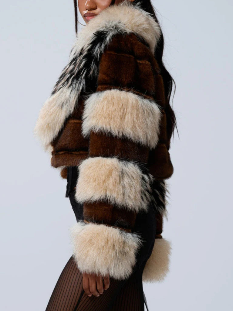 PORTIA CROPPED FAUX FUR JACKET