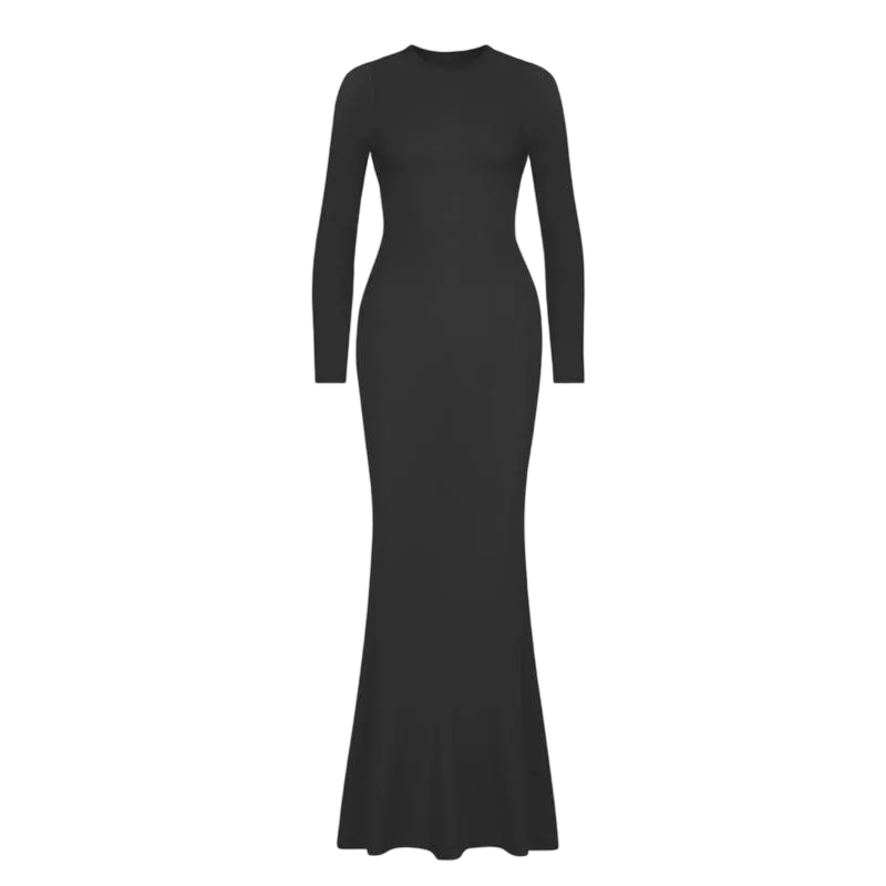 Women's Sexy Round Neck Mermaid Hem Long Home Dress