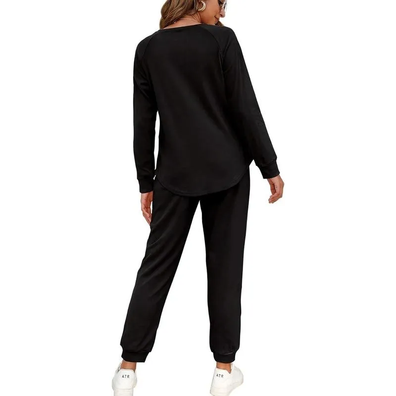 Two Piece Outfits for Women Lounge Sets Button Down Sweatshirt