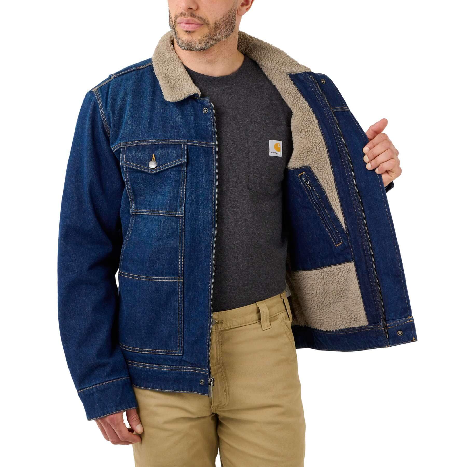 CHT Relaxed Fit Denim Sherpa-Lined Jacket 105478