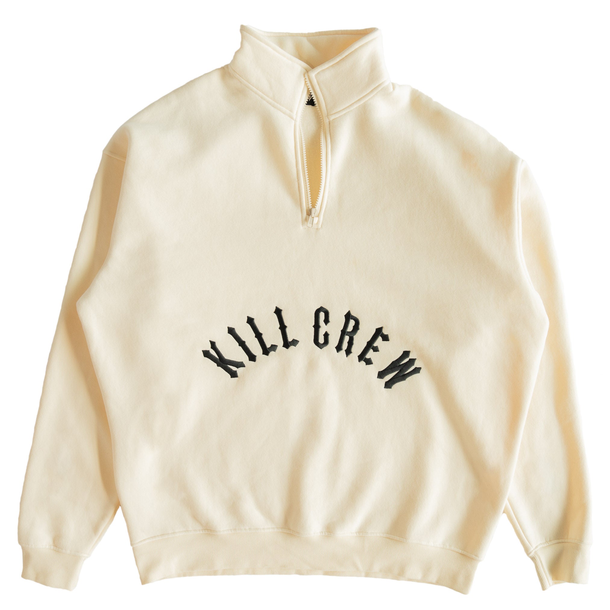 KILL CREW LUX QUARTER ZIP UP - CREAM / BLACK