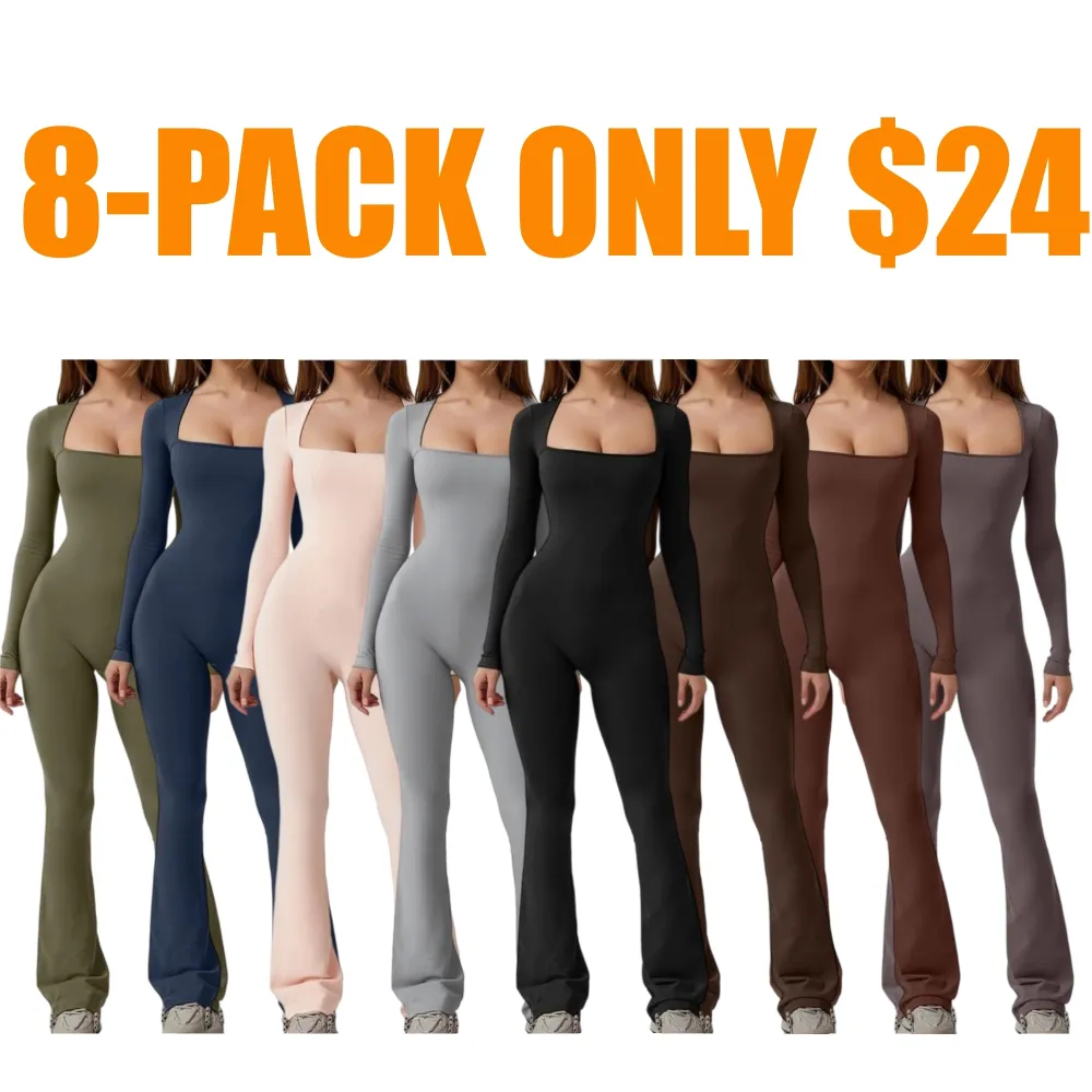 Jumpsuits for Women Square Neck Wide Leg