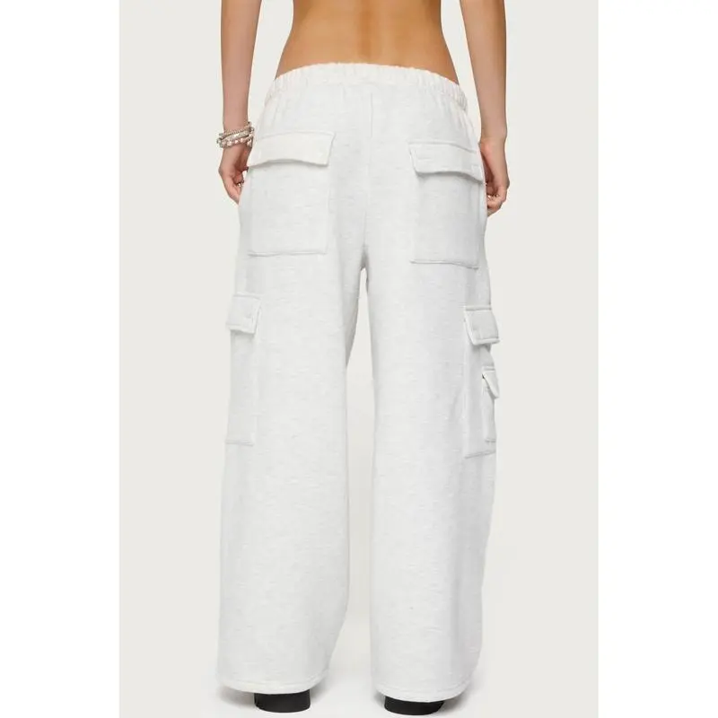 Petite Wide Leg Cargo Sweatpants
