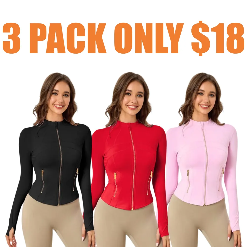 Women's Solid Color Zip Up Sports Pockets BBL Jacket