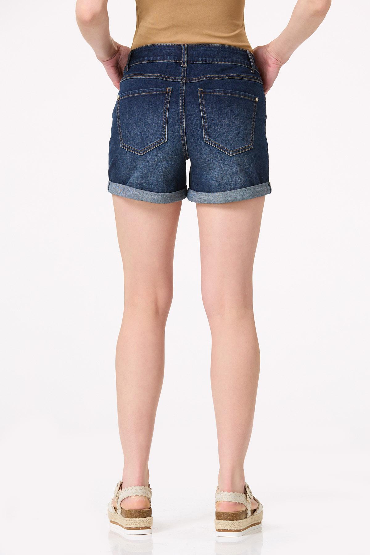 Rolled Denim Shorts