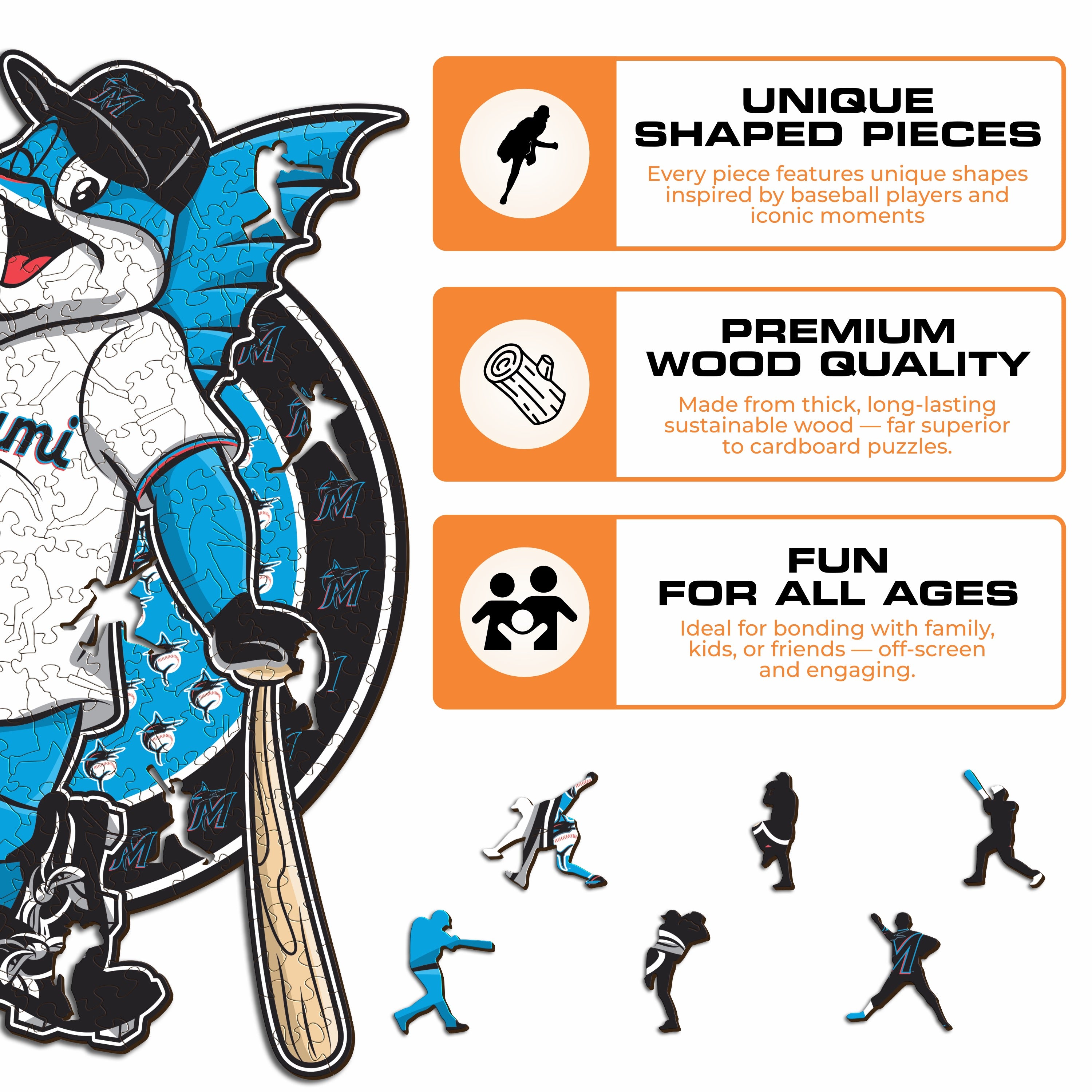 Miami Marlins™ Mascot - Wooden Puzzle